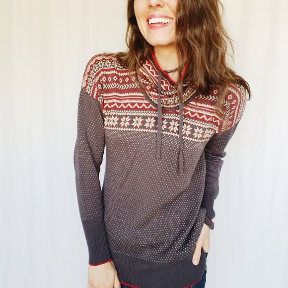 Avalanche Sweaters - Avalanche tunic fair isle sweater medium -B4